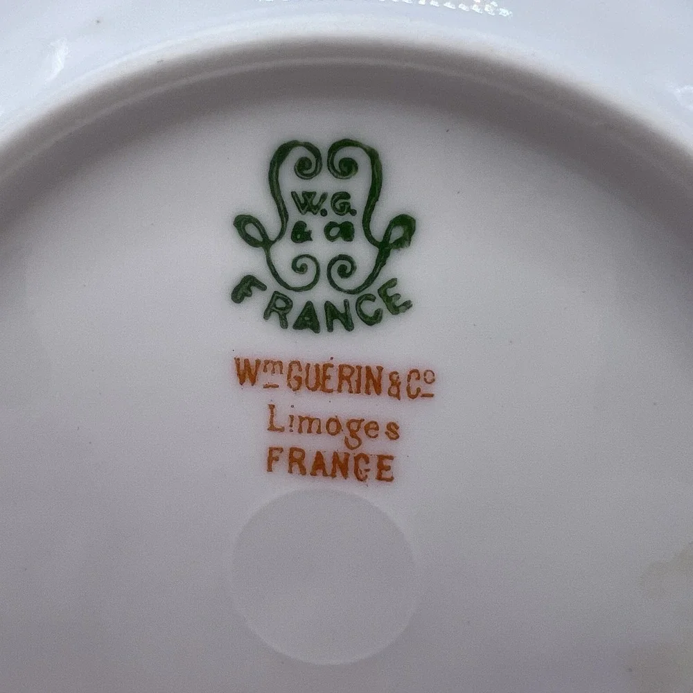 Vtg Haviland Limoges France Hand Plate Painted Pink Roses & Green Leaves 4
